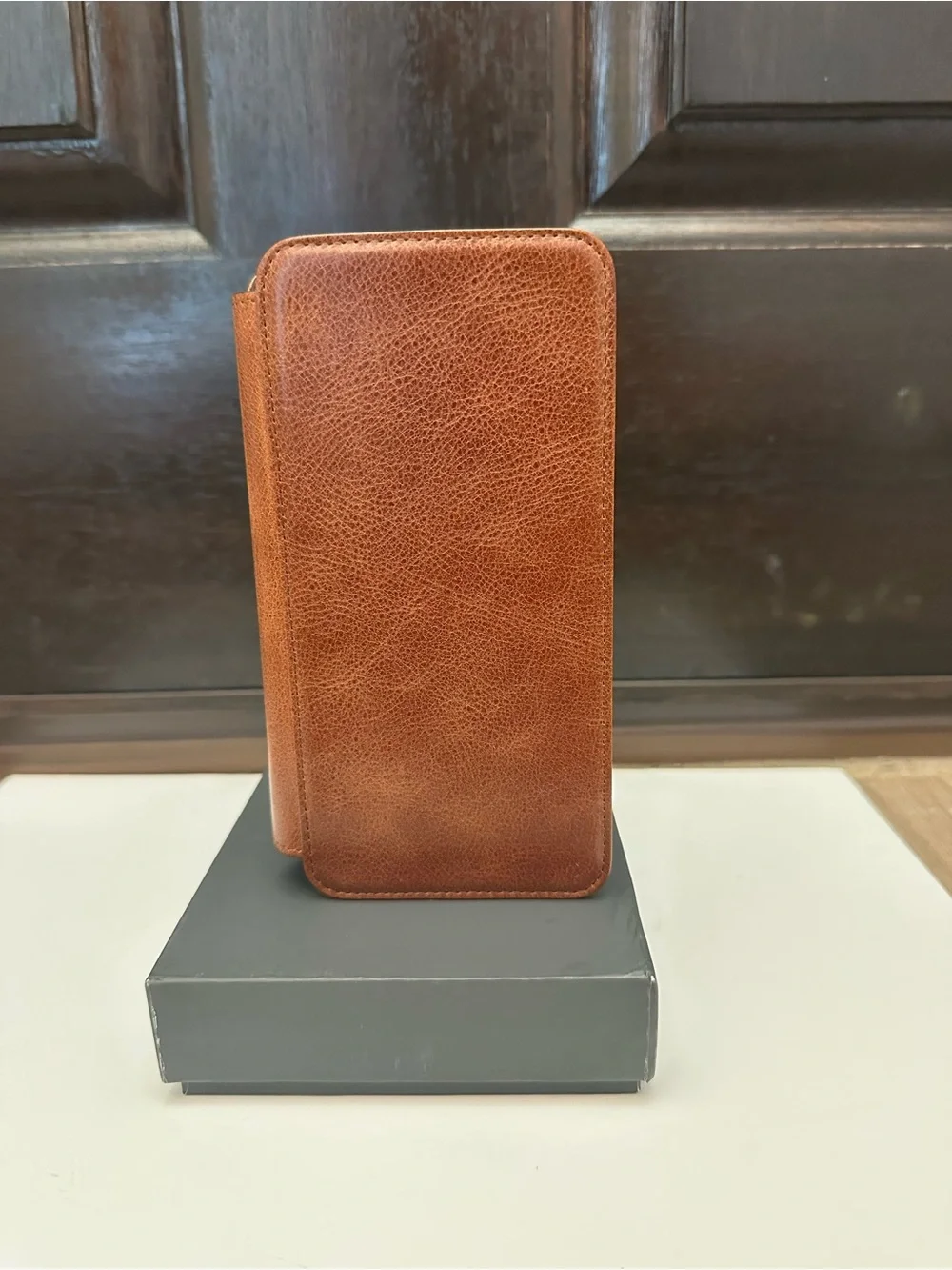 NWT Brown Leather Phone Wallet Case iPhone 6+